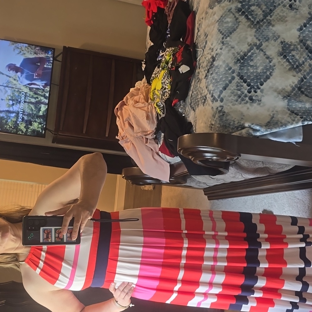 Striped Halter Maxi Dress